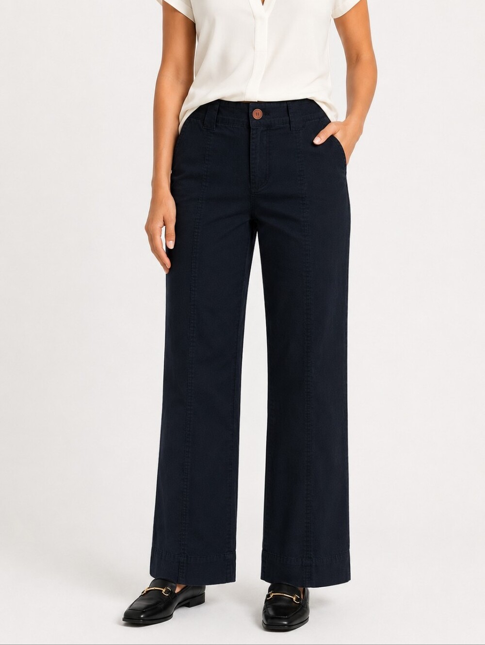 Lee One-True-Fit Black 100% Cotton Pants, Mid-Rise, Straight leg, NWT, Size 5/6